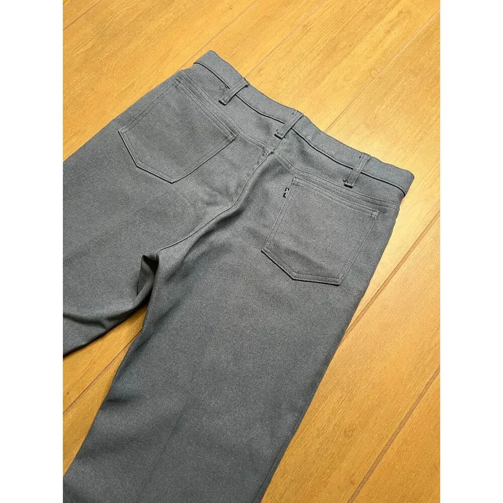 Levi’s Sta-Prest Pants Mens 34x38 Gray Polyester Vintage USA Bootcut ( Tag 35x32